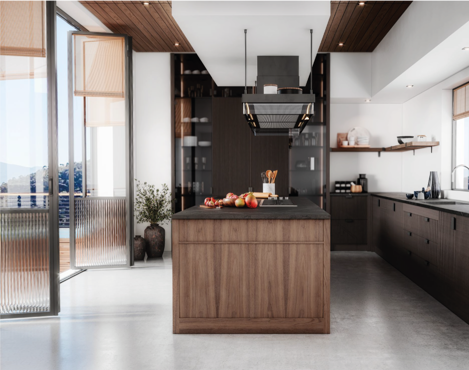 Cozinha moderna em madeira