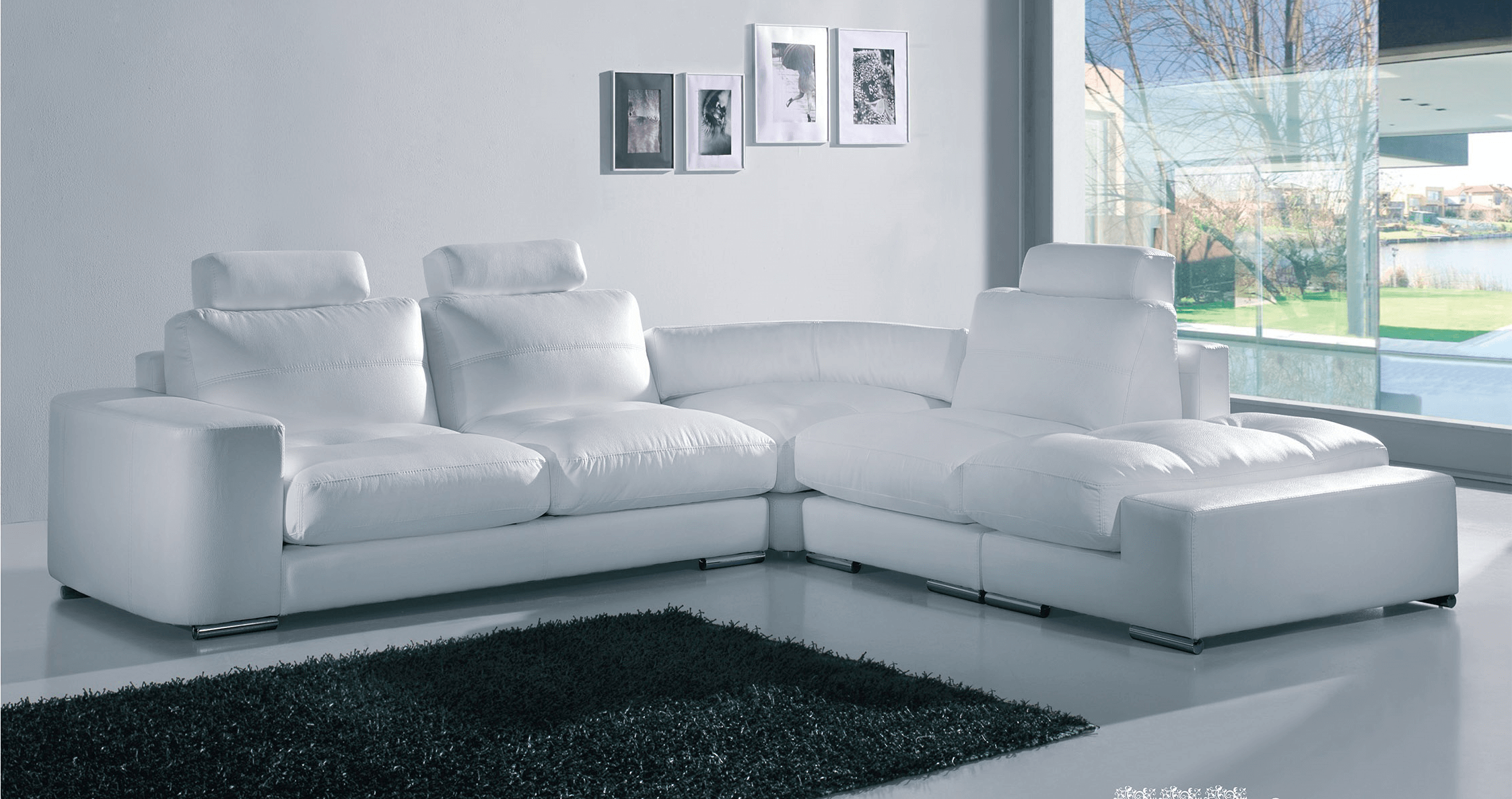 Sofá branco de pele - design de interiores