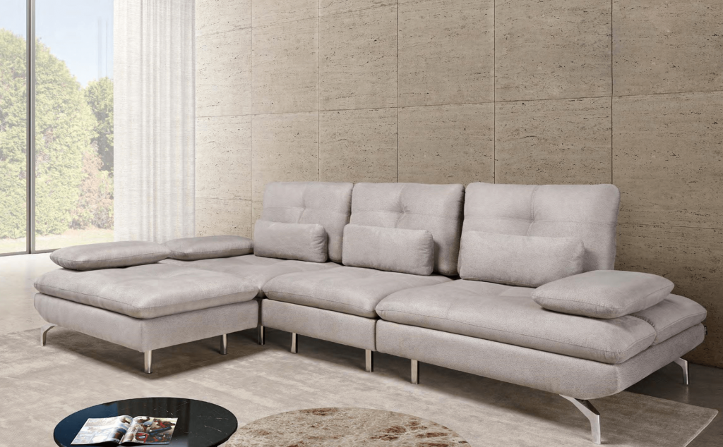 sofá moderno em pele para sala de estar